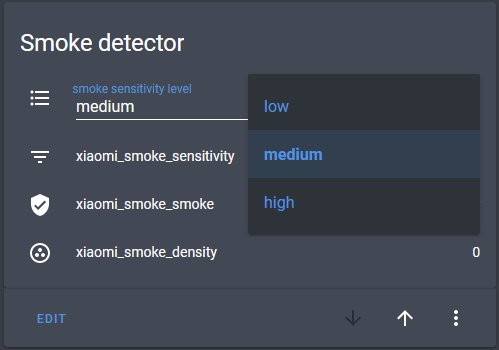 smoke detector home assistant set sensitivity