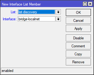 mikrotik add interface to list interfaces