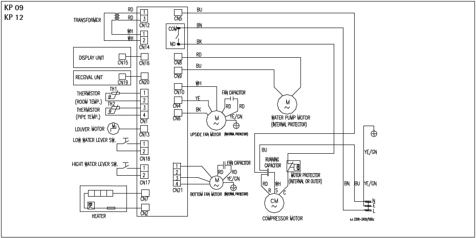 AEG KP 07, KP 09, KP 12 circuit diagram KP09 KP12