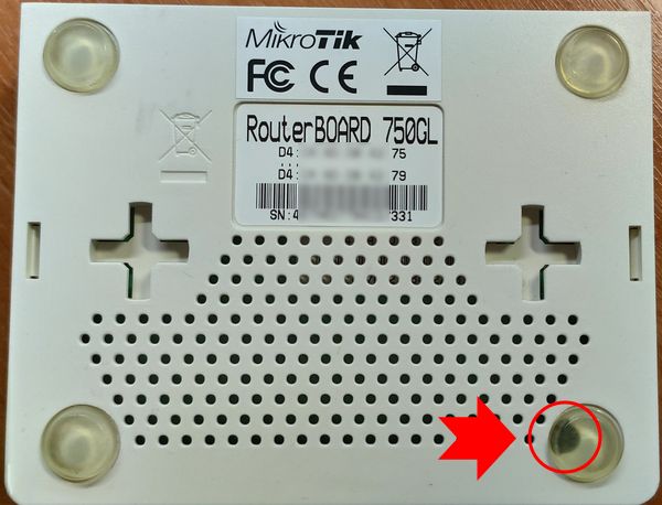 mikrotik hardware reset rb750gl