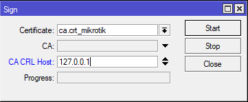 MikroTik sign CA certificate OpenVPN