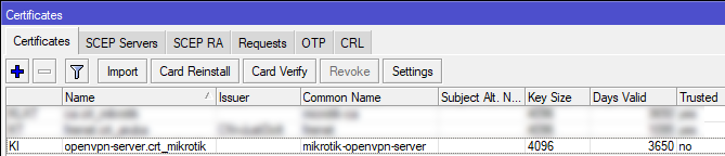 mikrotik openvpn server certificate
