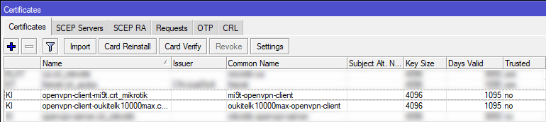 mikrotik openvpn server clients certificates