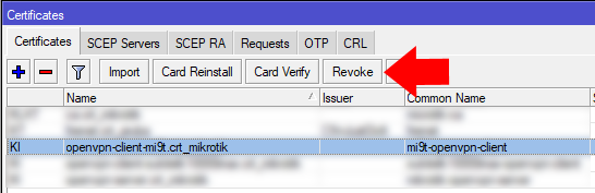 mikrotik openvpn certificate revoke