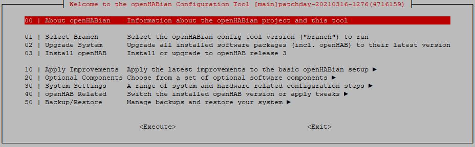 openhabian configuration tool